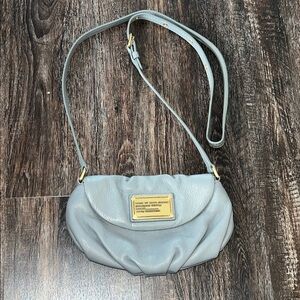 Marc By Marc Jacobs Gray Leather Bag with Gold Accents
